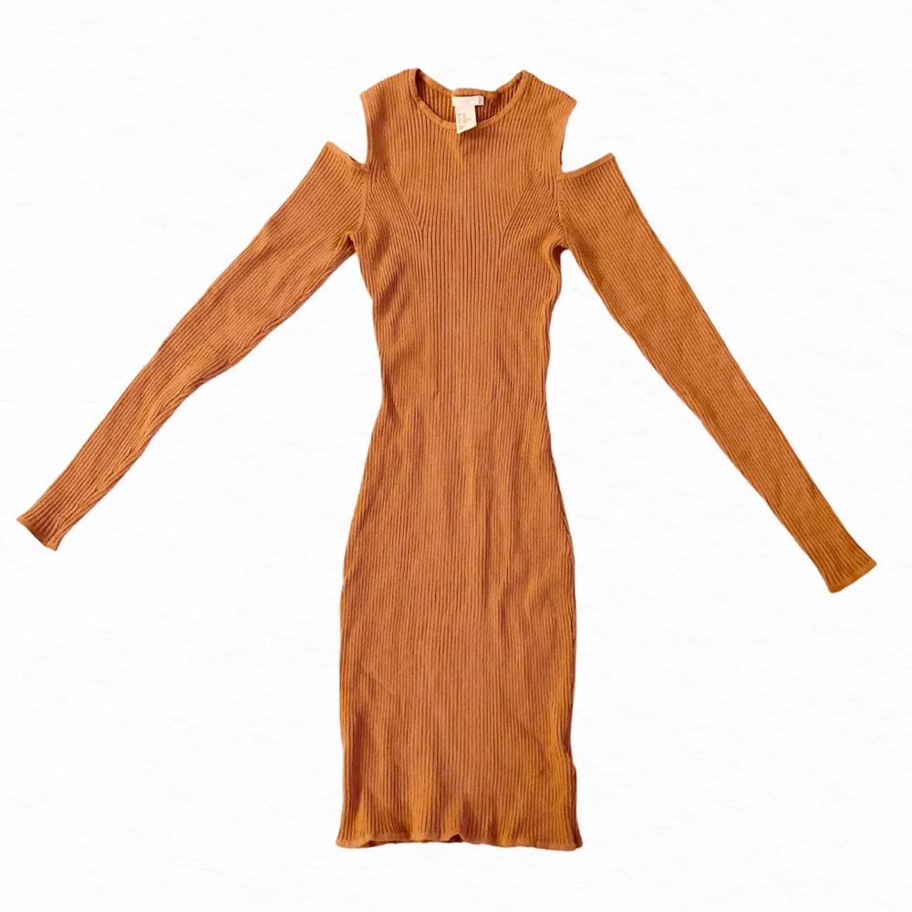 H&M DUSTY ROSE RIBBED DRESS